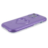 iPhone 15 Pro Flexible Plastic Case w. Heart - Purple