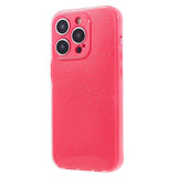 iPhone 15 Pro Flexible Plastic Case w. Glitter - Neon Pink