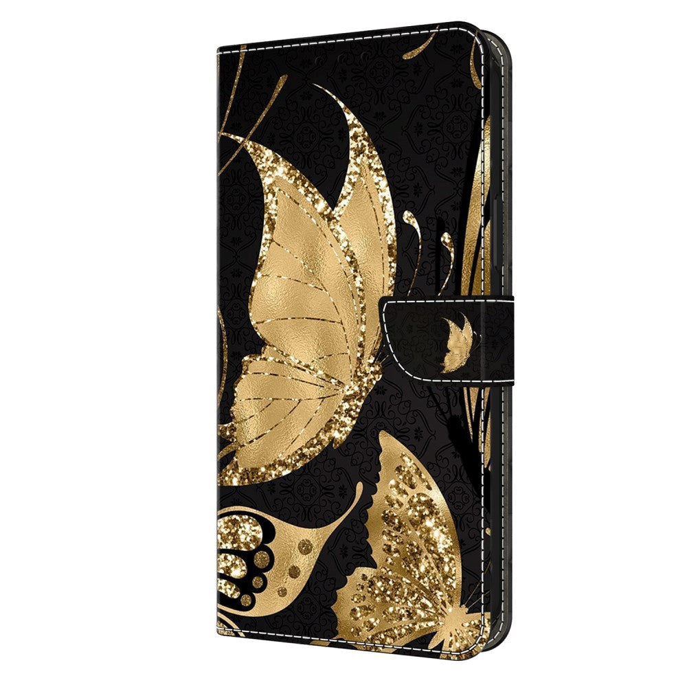 Xiaomi 13T / 13T Pro Leather Wallet Case w. Print - Golden Butterflies