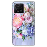 Xiaomi 13T / 13T Pro Leather Wallet Case w. Print - Flower Bouquet