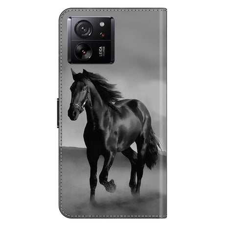 Xiaomi 13T / 13T Pro Leather Wallet Case w. Print - Horse