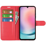 Samsung Galaxy A25 (5G) Litchi Læder Leather Case w. Wallet - Rød