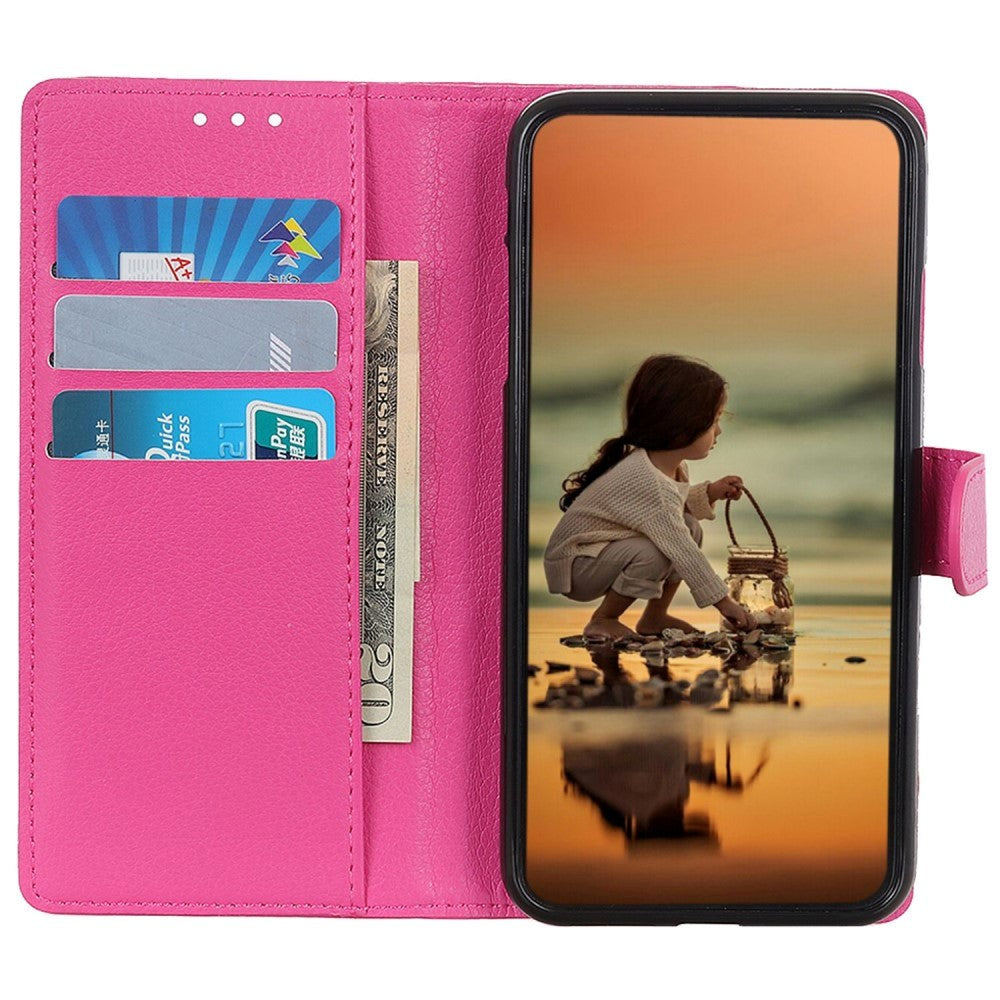 Samsung Galaxy S24 Ultra PU Litchi Leather Wallet Case - Pink