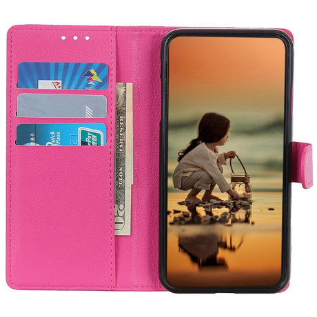 Samsung Galaxy S24 Ultra PU Litchi Leather Wallet Case - Pink