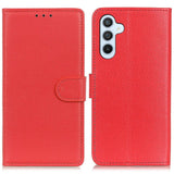 Samsung Galaxy S24 PU Litchi Leather Wallet Case - Red