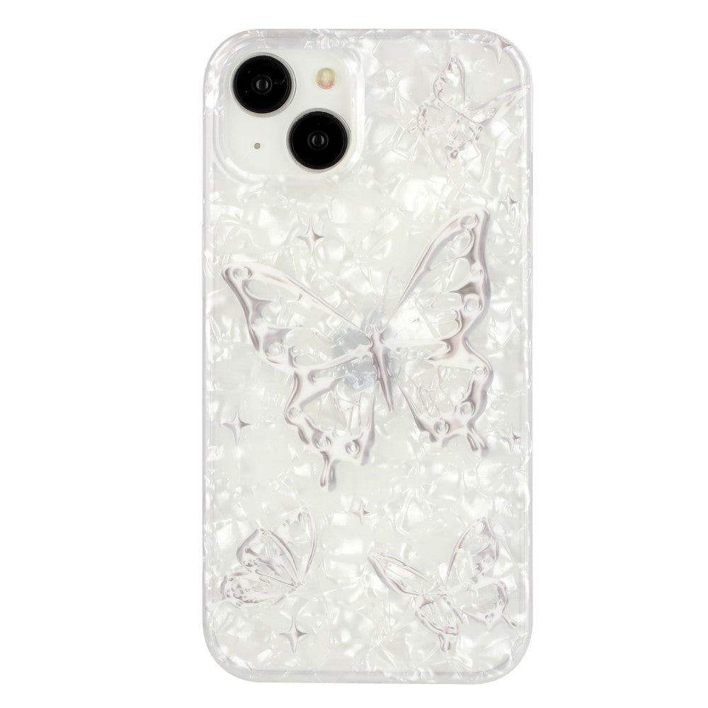 iPhone 15 Flexible Plastic Case w. Motif - Butterfly