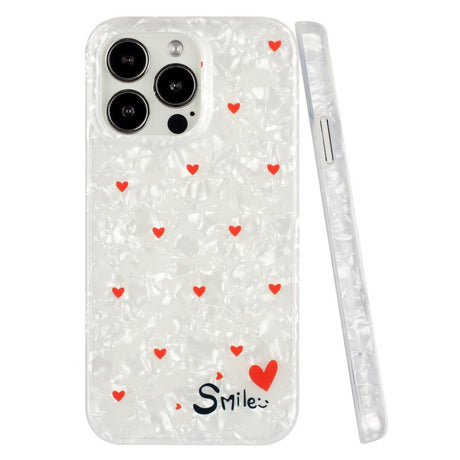 iPhone 15 Pro Flexible Plastic Case w. Motif - Smile w. Red Hearts