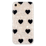 iPhone SE (2022 / 2020) / 8 / 7 Flexible Plastic Case w. Motif - Black Hearts