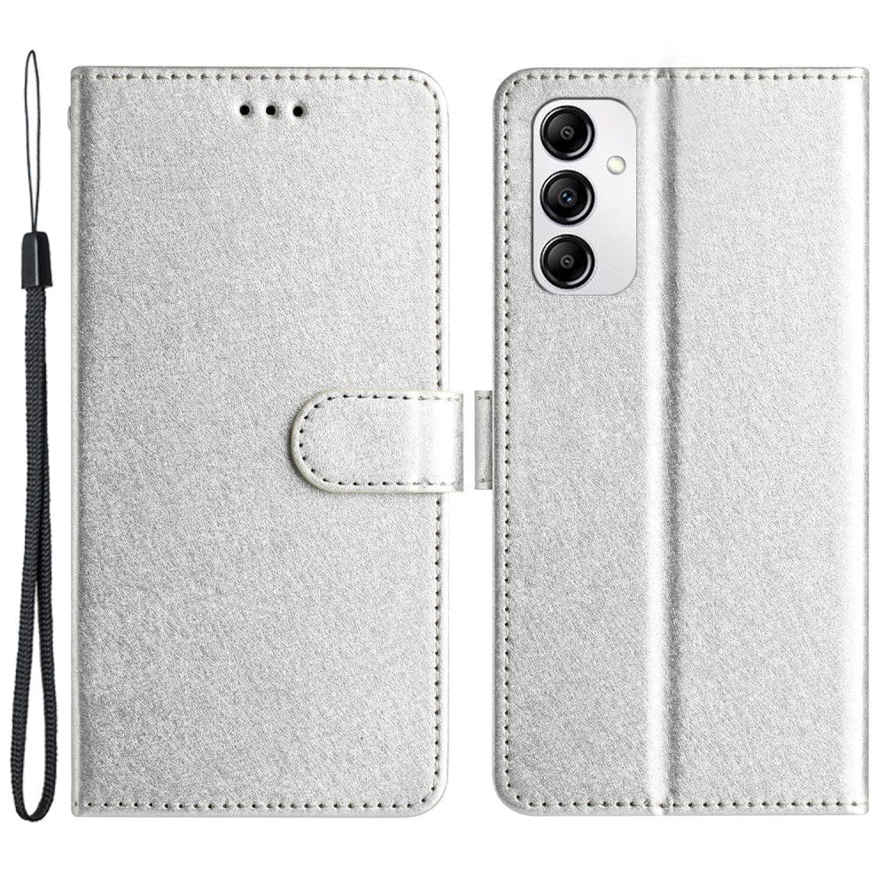 Samsung Galaxy A15 (5G) / A15 Leather Flip Case w. Wallet - Silver