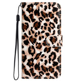 Samsung Galaxy S24 PU Leather Flip Case w. Wallet and Strap - Leopard