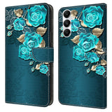 Samsung Galaxy A05s Leather Wallet Case & Print - Blue Rose