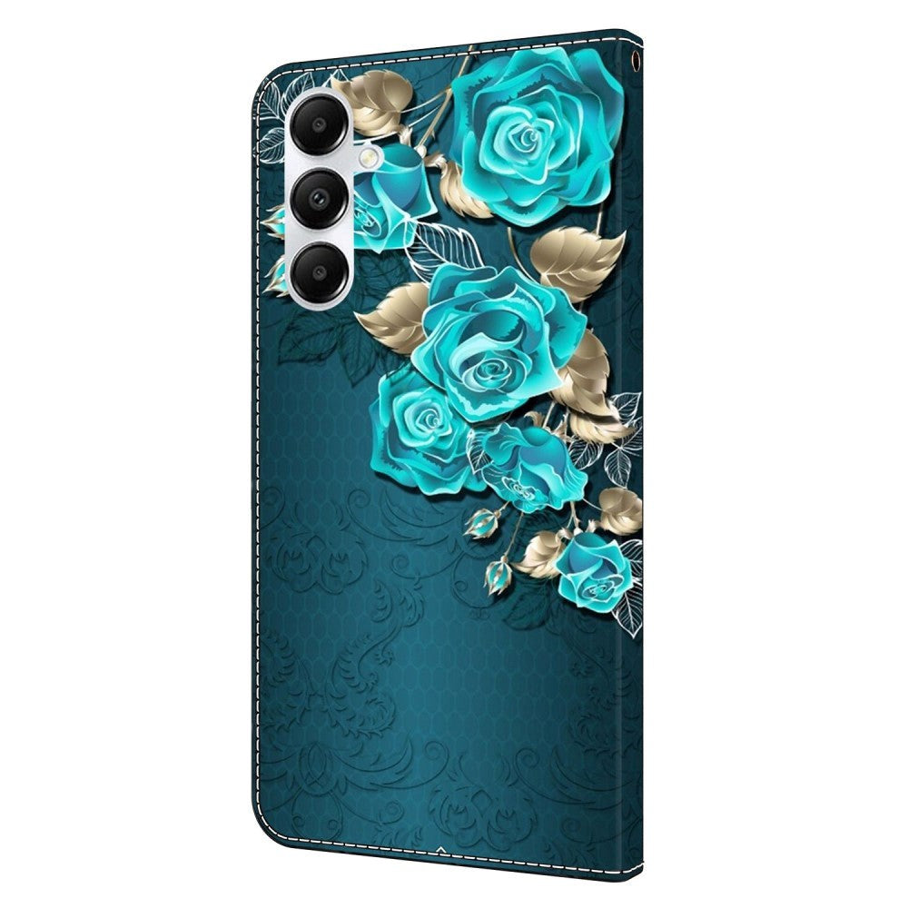 Samsung Galaxy A05s Leather Wallet Case & Print - Blue Rose