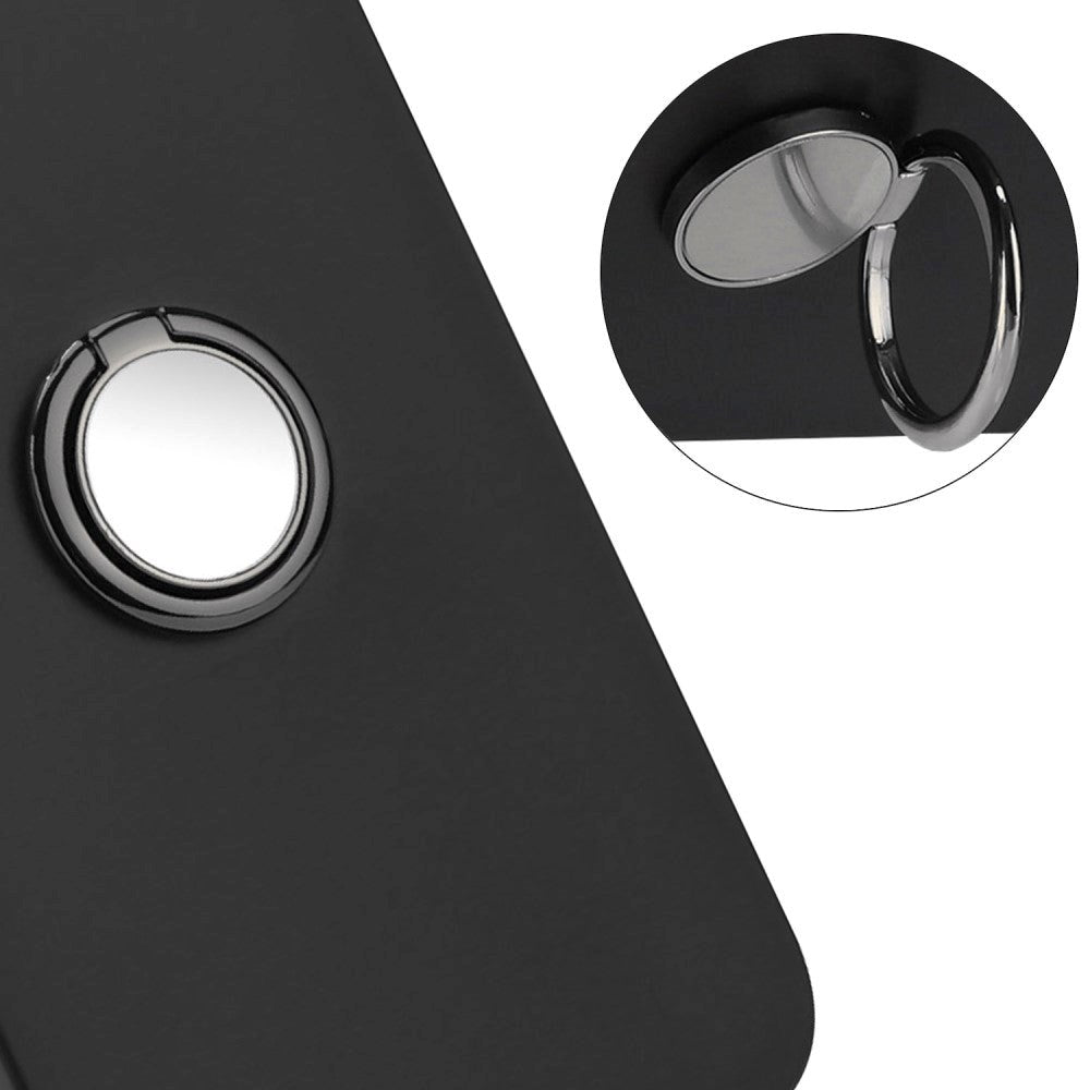 Google Pixel 8a Flexible Plastic Case w. Magnetic Ring Kickstand - Black w. Black Ring