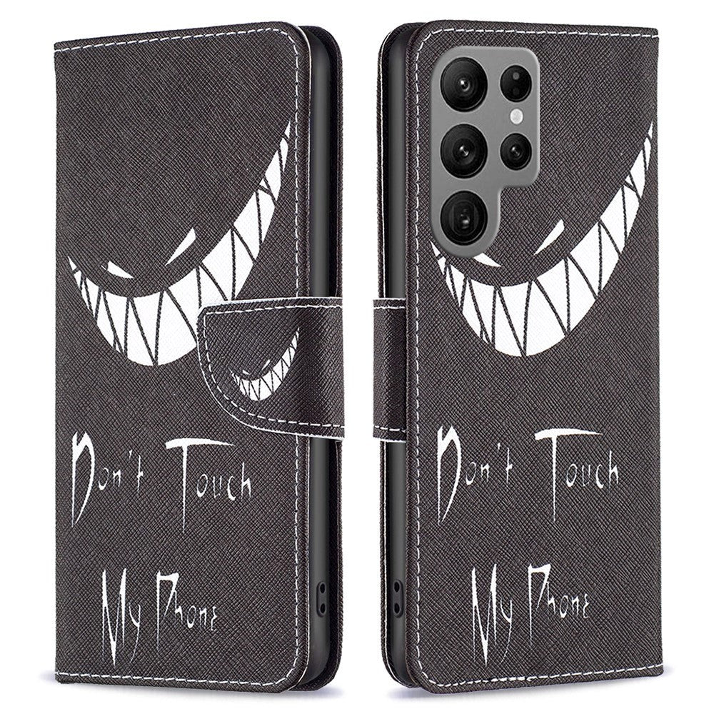 Samsung Galaxy S24 Ultra Leather Wallet Case & Print - "Don't Touch my Phone"