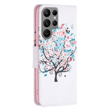 Samsung Galaxy S24 Ultra Leather Wallet Case w. Print - Flower Tree