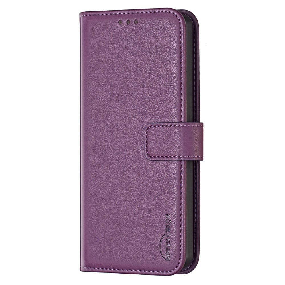 Samsung Galaxy S24 Ultra Faux Leather Flip Cover with Stand Function & Card Holder - Dark Purple