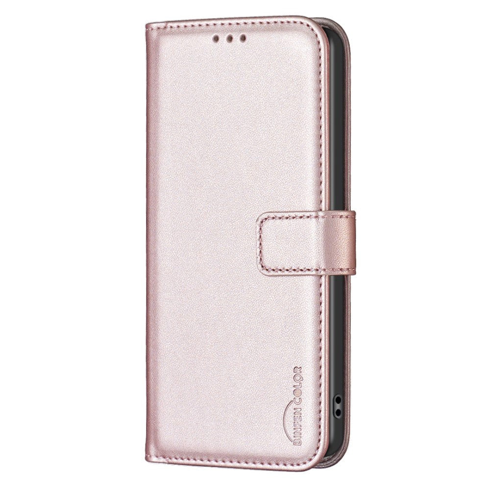 Samsung Galaxy S24+ (Plus) Faux Leather Flip Cover with Stand Function & Card Holder - Rose Gold