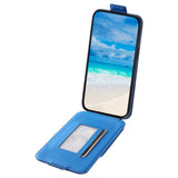 Samsung Galaxy S24 Ultra Vertical Faux Leather Flip Case with Wallet / Stand Function / Strap - Blue