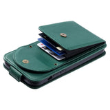 Samsung Galaxy S24 Ultra Vertical Faux Leather Flip Case with Wallet / Stand Function / Strap - Green