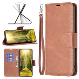 Samsung Galaxy S24 Faux Leather Wallet Case & Strap - Brown