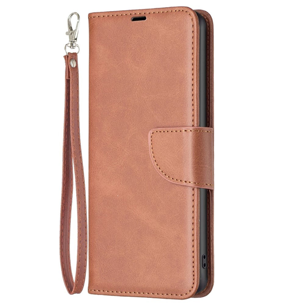 Samsung Galaxy S24 Faux Leather Wallet Case & Strap - Brown