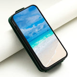 iPhone 12 / 12 Pro Vertical Faux Leather Flip Case with Wallet / Stand Function / Strap - Green