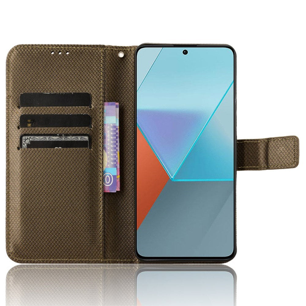 EIDERWOOD Xiaomi Redmi Note 13 Pro (5G) / Poco X6  Leather Flip Case w. Strap & Texture - Brown