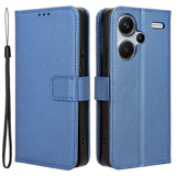 Xiaomi Redmi Note 13 Pro+ (Plus) Leather Flip Case w. Strap & Texture - Blue