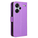 Xiaomi Redmi Note 13 Pro+ (Plus) Leather Flip Case w. Strap & Texture - Purple