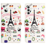 Samsung Galaxy S24 Leather Flip Case w. Wallet & Stand Function - the Eiffel Tower