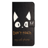 Samsung Galaxy S24 Leather Case w. Wallet & Stand Function - "Don't Touch My Cell Phone"