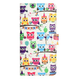 Samsung Galaxy S24 Leather Flip Case w. Wallet & Stand Function - Owls