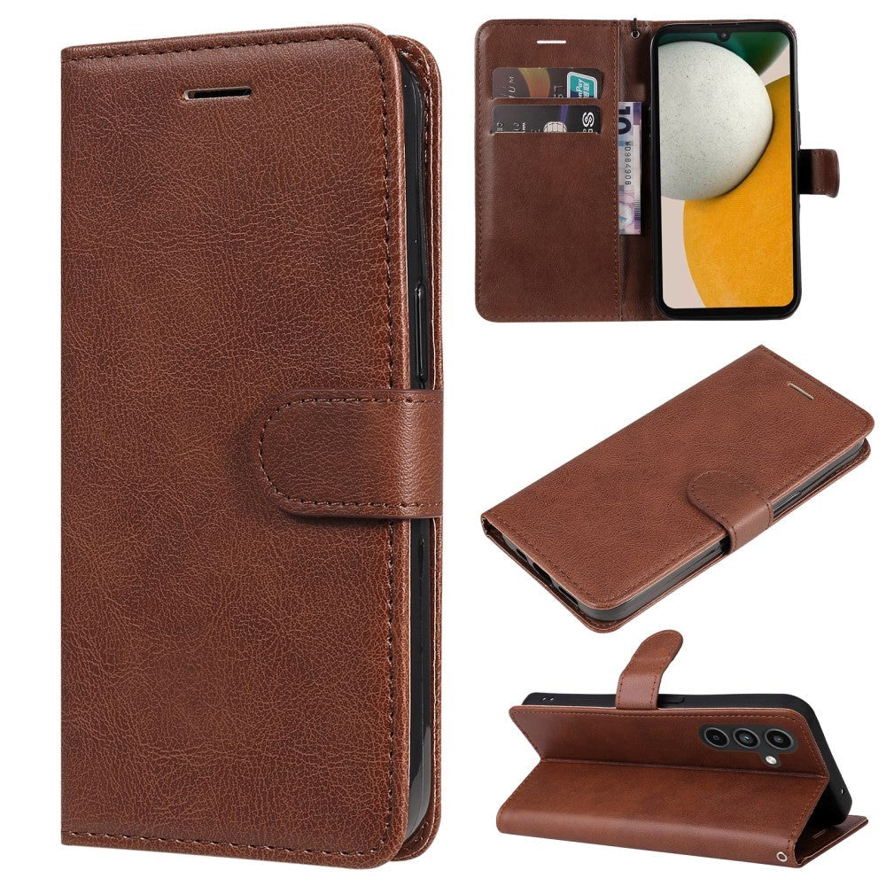 Samsung Galaxy A15 (5G) / A15 Leather Flip Case w. Wallet - Brown