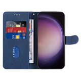 Samsung Galaxy S24 Ultra PU Leather Case with Wallet and Strap - Blue