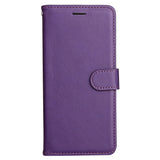 Samsung Galaxy S24 Ultra Leather Flip Case with Wallet and Strap - Purple