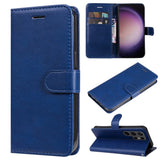 Samsung Galaxy S24 Ultra Leather Flip Case with Wallet and Strap - Blue