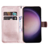 Samsung Galaxy S24 Ultra Leather Flip Case with Wallet and Strap - Rose Gold