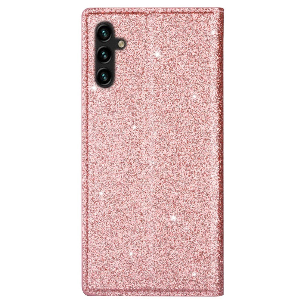 Samsung Galaxy A15 (5G) / A15 Flip Case with Wallet - Glitter - Rose Gold