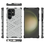 Samsung Galaxy S24 Ultra Hybrid Case - Honeycomb Grey