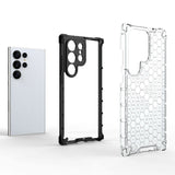 Samsung Galaxy S24 Ultra Hybrid Case - Honeycomb Grey