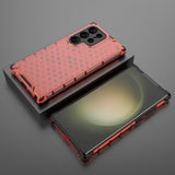 Samsung Galaxy S24 Ultra Hybrid Case - Honeycomb Red