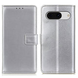 Google Pixel 8a Leather Wallet Case & Kickstand - Silver