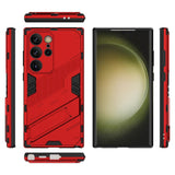 Samsung Galaxy S24 Ultra Hybrid Tough Case with Kickstand - Red