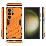 Samsung Galaxy S24 Ultra Hybrid Tough Case with Kickstand - Orange