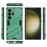 Samsung Galaxy S24 Ultra Hybrid Tough Case with Kickstand - Green