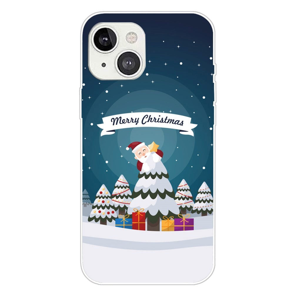 iPhone 15 Plus Flexible Plastic Christmas Case - Merry Christmas - Santa Claus in Christmas Tree