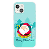 iPhone 15 Plus Flexible Plastic Christmas Case - Merry Christmas - Cartoon Santa Claus