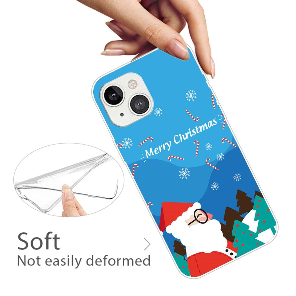 iPhone 15 Plus Flexible Plastic Christmas Case - Merry Christmas - Santa Claus in Snowy Weather