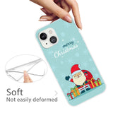 iPhone 15 Plus Flexible Plastic Christmas Case - Merry Christmas - Happy Santa Claus with Gifts