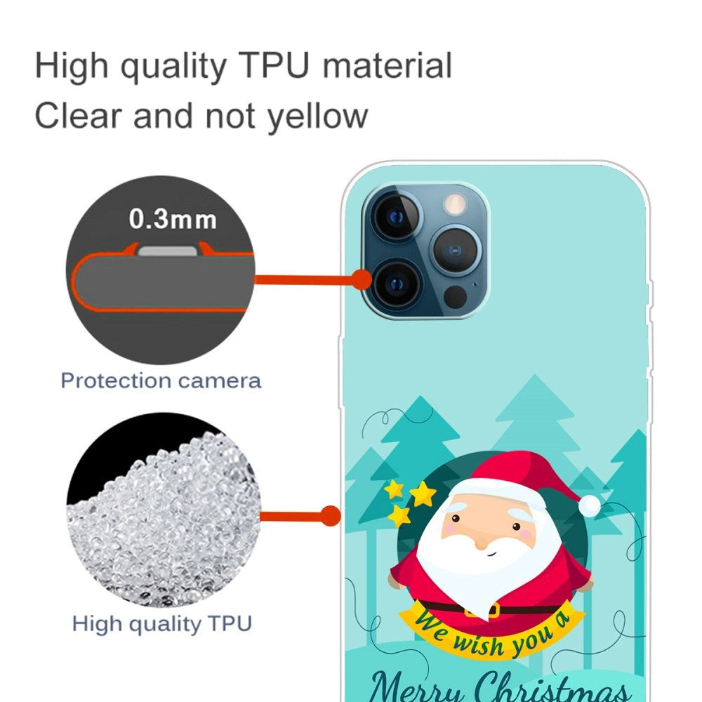 iPhone 15 Pro Flexible Plastic Christmas Case - Merry Christmas - Cartoon Santa Claus